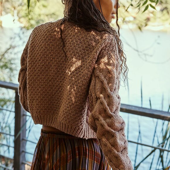 new Free People Bonfire Cardigan 100% Cotton 5S3 - Picture 5 of 6